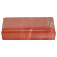 1970 Italian Decorative box in semi-precious stones - Red Jasper with quartz