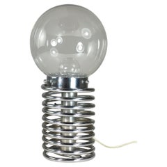 Lampada da tavolo in vetro cromato di design italiano del 1970, modello Space Age