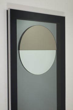 1970 Italian Space Age Modernist Design Steel Glass Sculpture Mirror