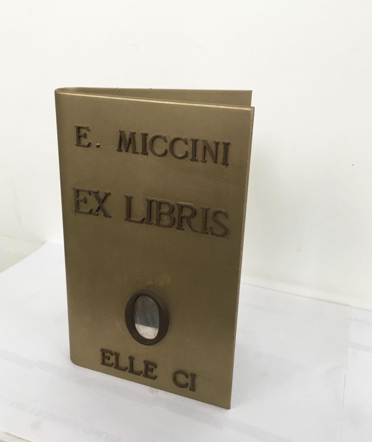1970 Italy Aluminun Abstract Sculpture Eugenio Miccini Ex Libris For Sale 7
