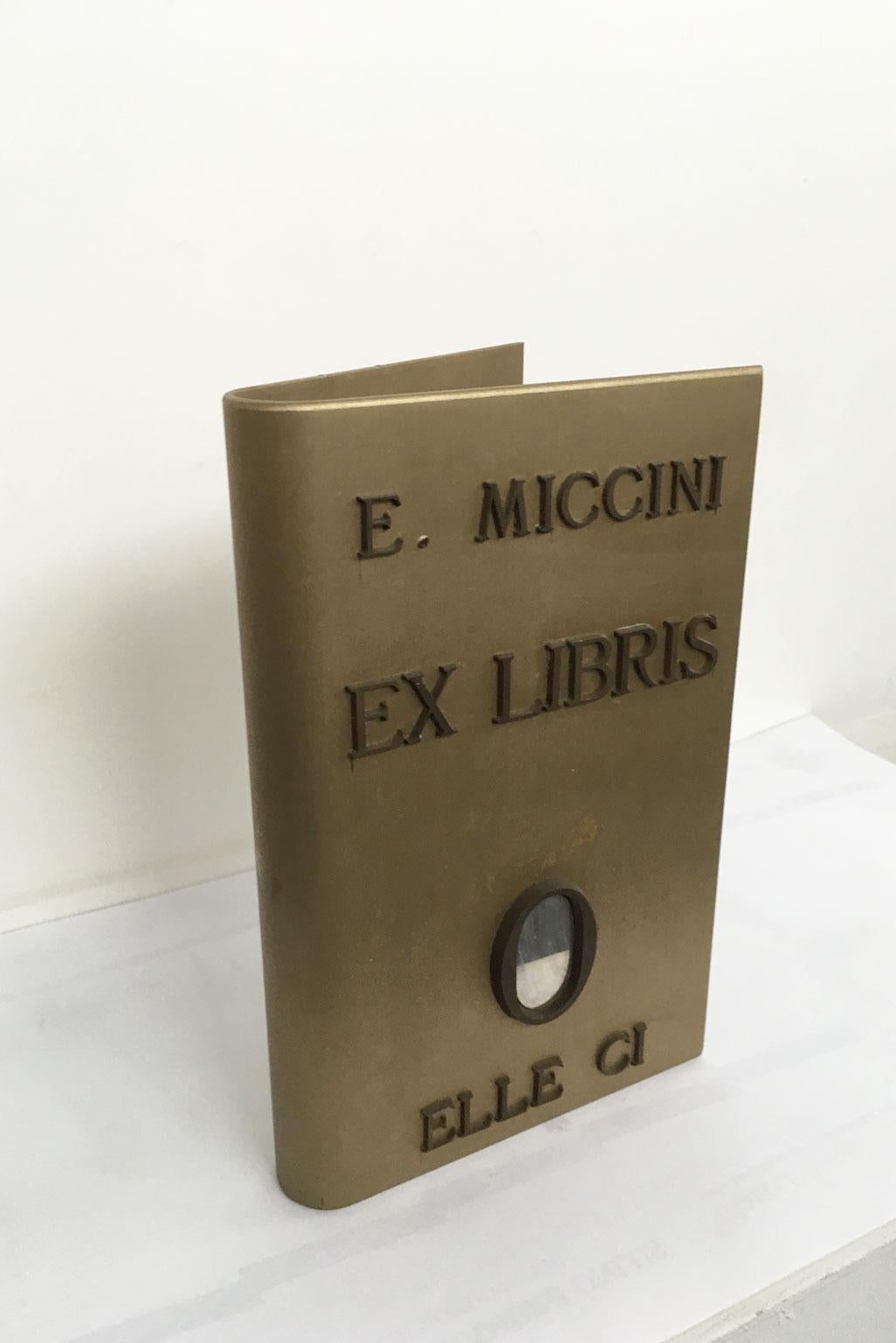Italian 1970 Italy Aluminun Abstract Sculpture Eugenio Miccini Ex Libris For Sale