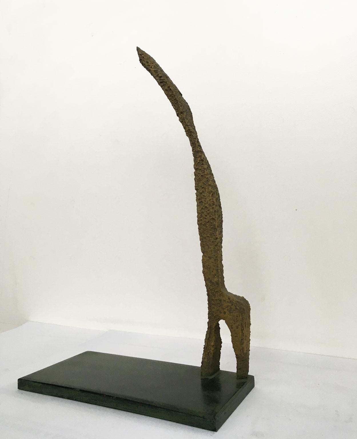 Post-Modern 1970 Italy Bronze Abstract Sculpture by Urano Palma Omaggio a Giacometti For Sale