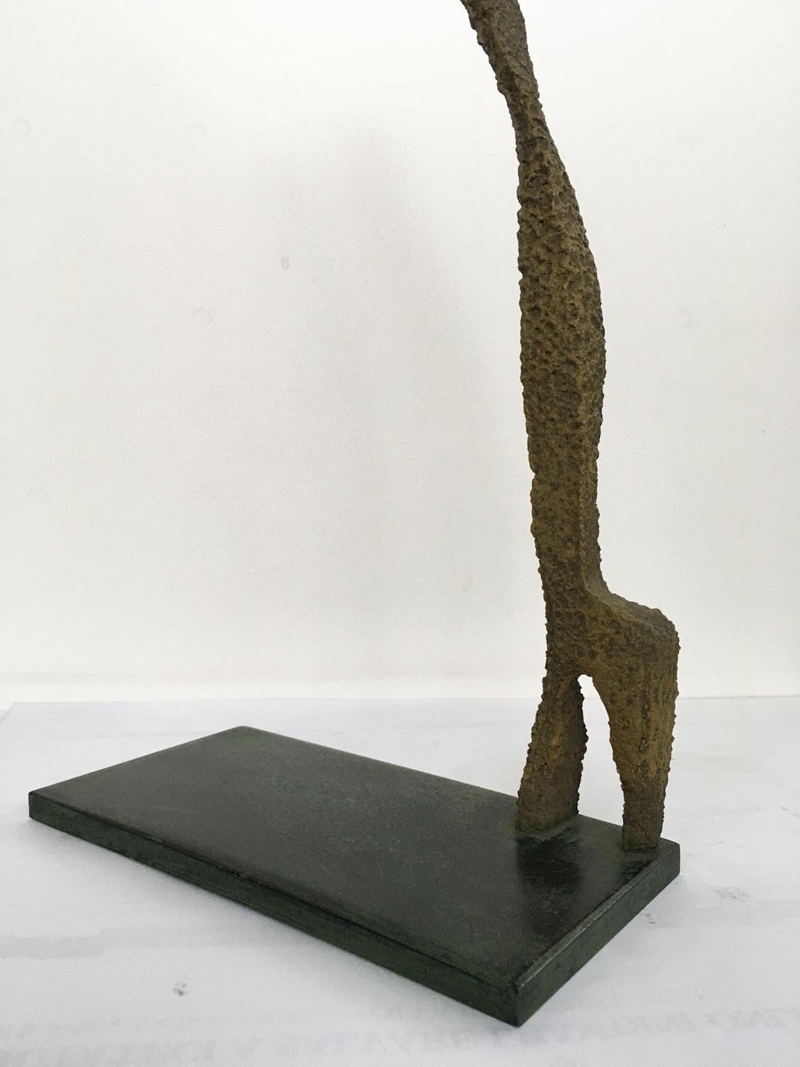 1970 Italy Bronze Abstract Sculpture by Urano Palma Omaggio a Giacometti In Good Condition For Sale In Brescia, IT