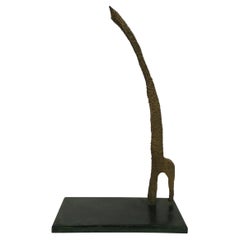Vintage 1970 Italy Bronze Abstract Sculpture by Urano Palma Omaggio a Giacometti
