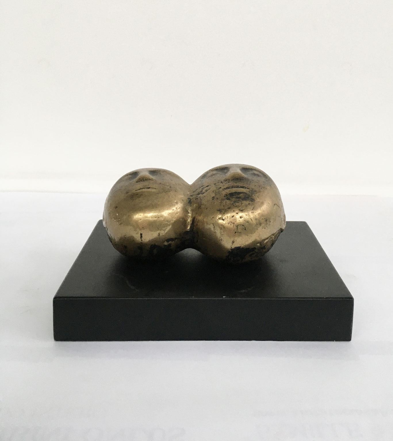 20th Century 1970 Italy Bronze Abstract Sculpture Eli Riva Sun Moon For Sale