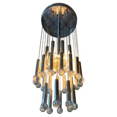 1970 Italy Gaetano Sciolari Sputnik Cascade Chandelier Crystal 1970 Italy Gaetano Sciolari Sputnik Cascade Chandelier Crystal