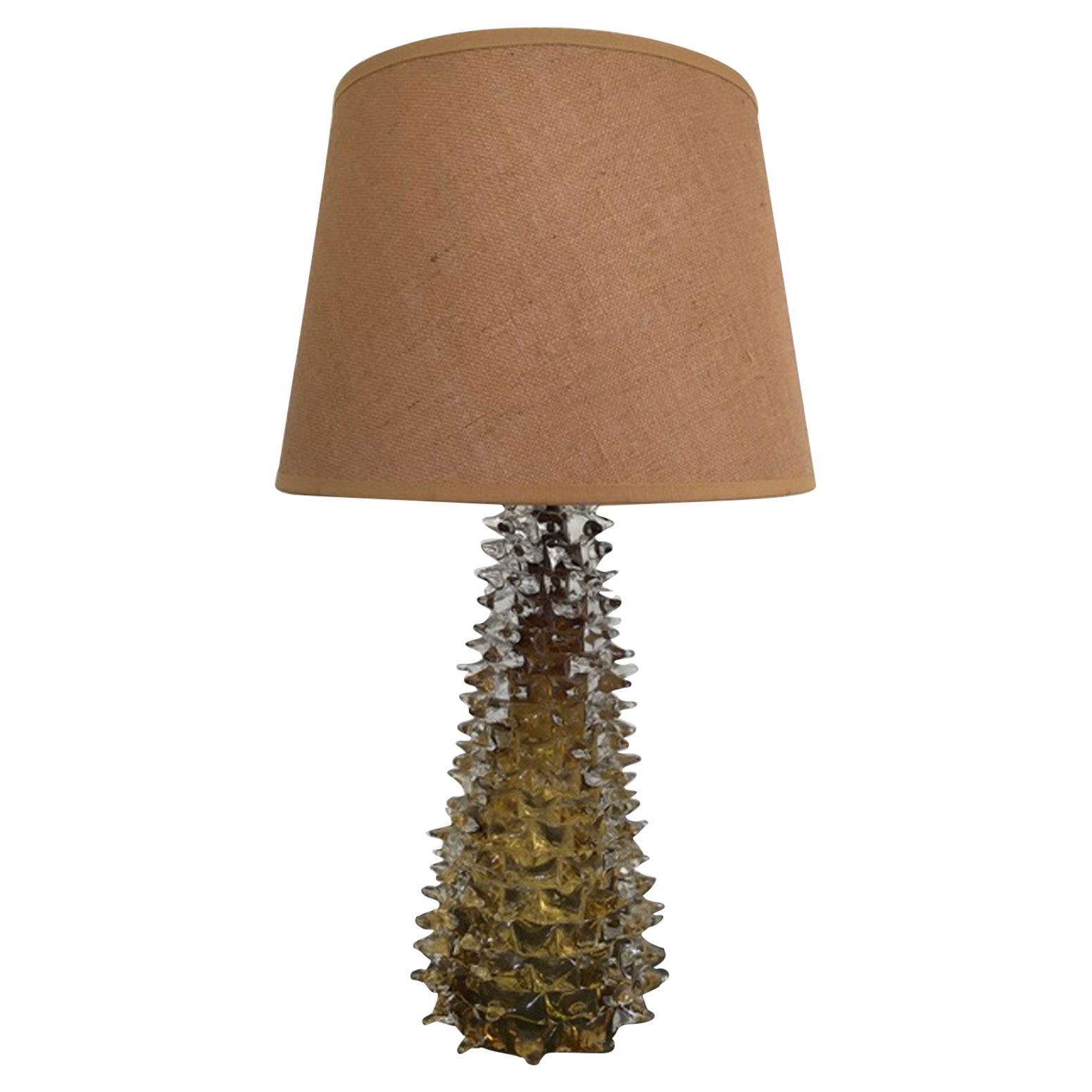 1970 Italy Mid-Century Modern Murano Blown Glass Table Lamp