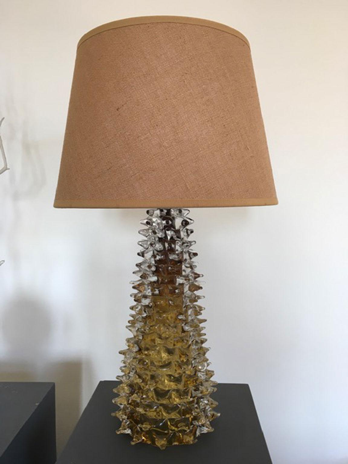 1970 Italy Post-Modern Murano Blown Glass Table Lamp For Sale 12