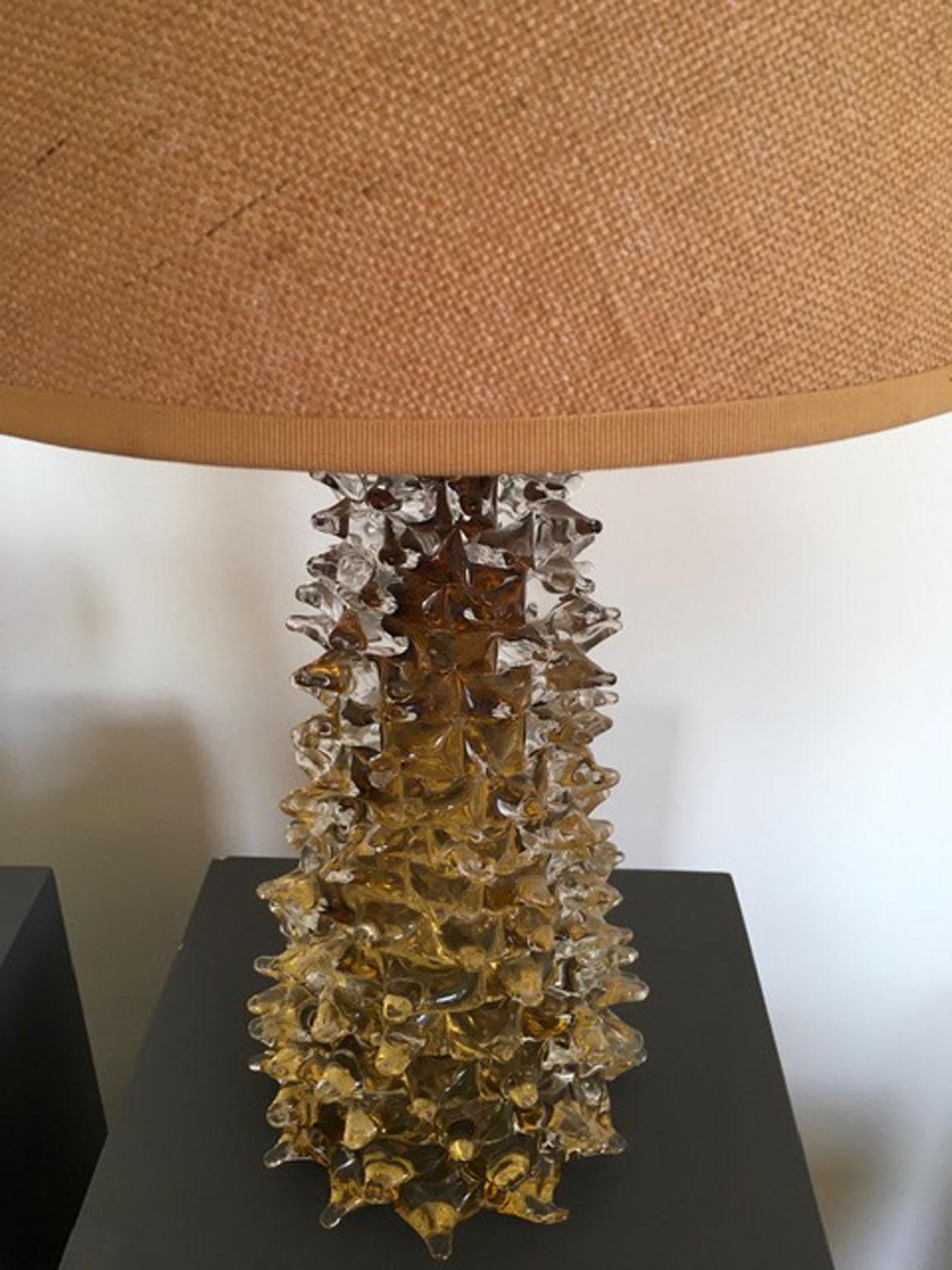 1970 Italy Post-Modern Murano Blown Glass Table Lamp For Sale 13