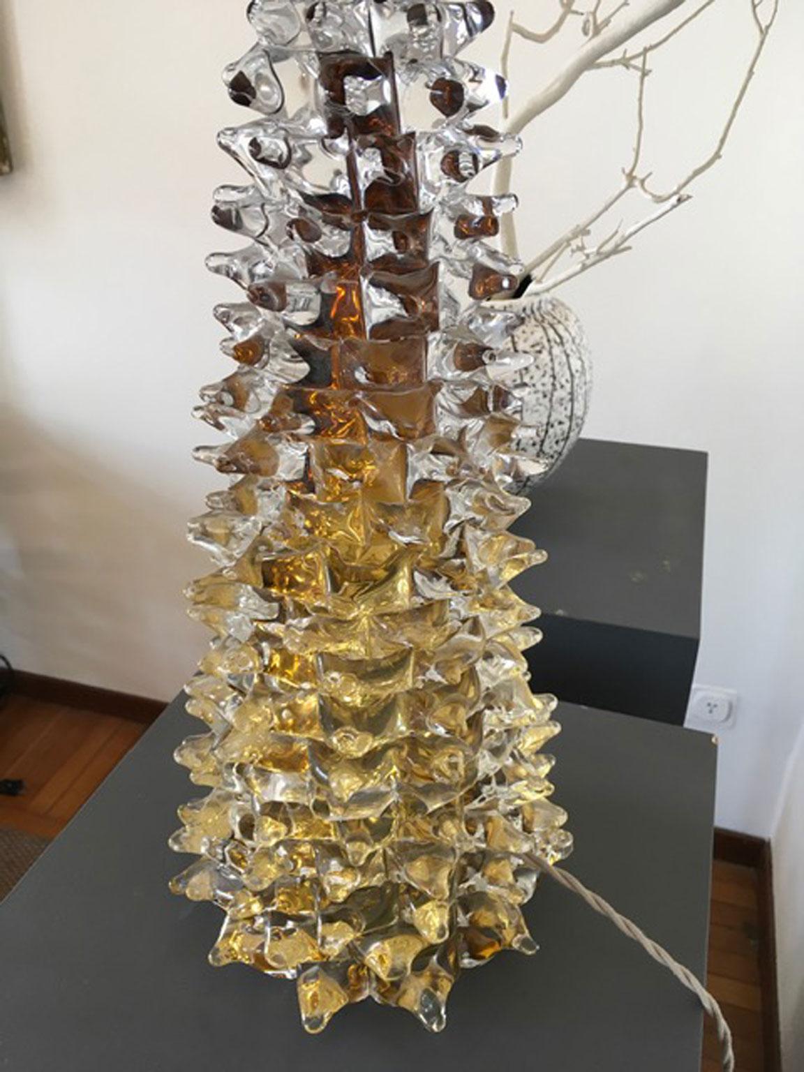 1970 Italie Lampe de table post-moderne en verre soufflé de Murano en vente 13