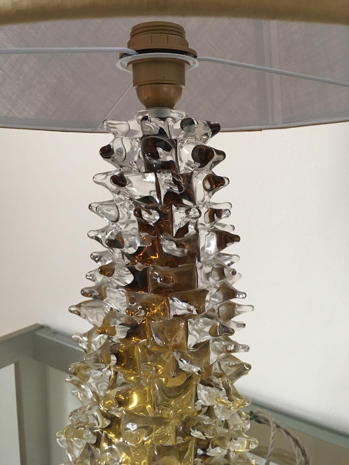 1970 Italy Post-Modern Murano Blown Glass Table Lamp For Sale 1