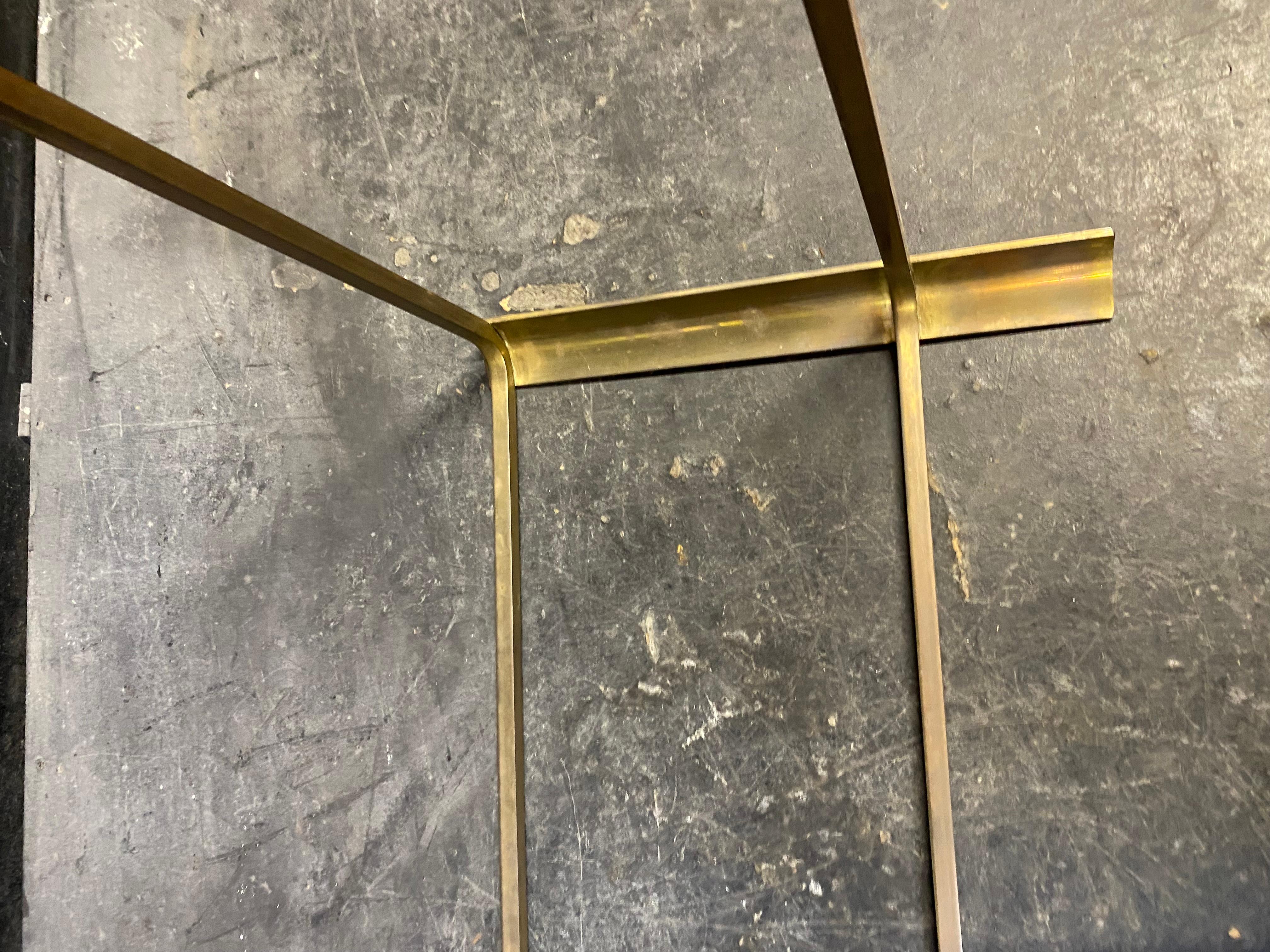 Mid-20th Century 1970′ Jacques QUINET Coffee Table, For Maison MALABERT.Polished Brass. L: 111 cm