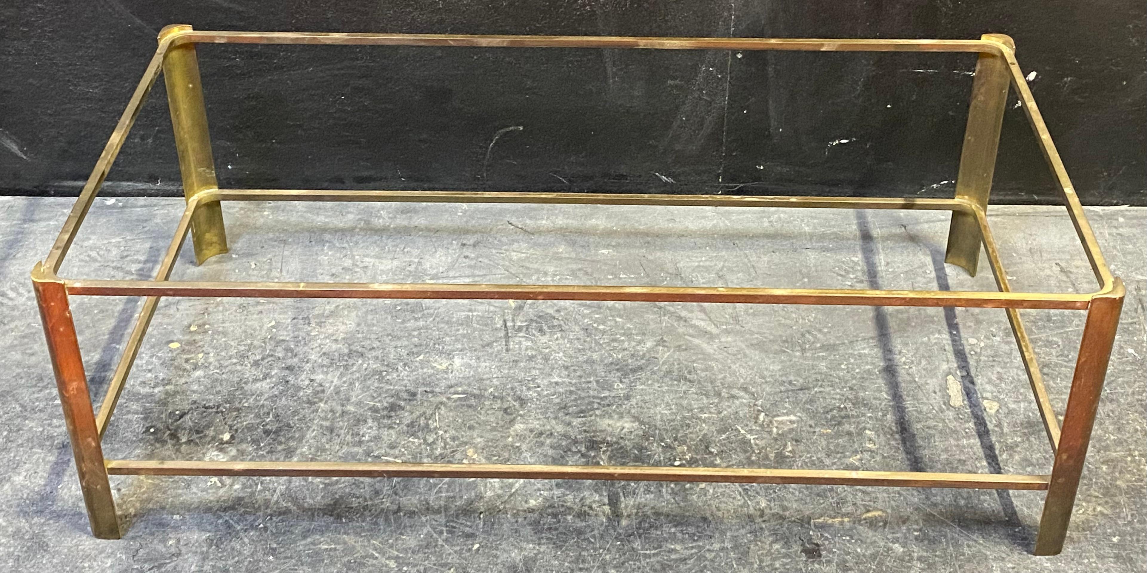 1970′ Jacques QUINET Coffee Table, For Maison MALABERT.Polished Brass. L: 111 cm 1