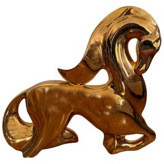 1970 Jaru style Gold Horse Sculpture
