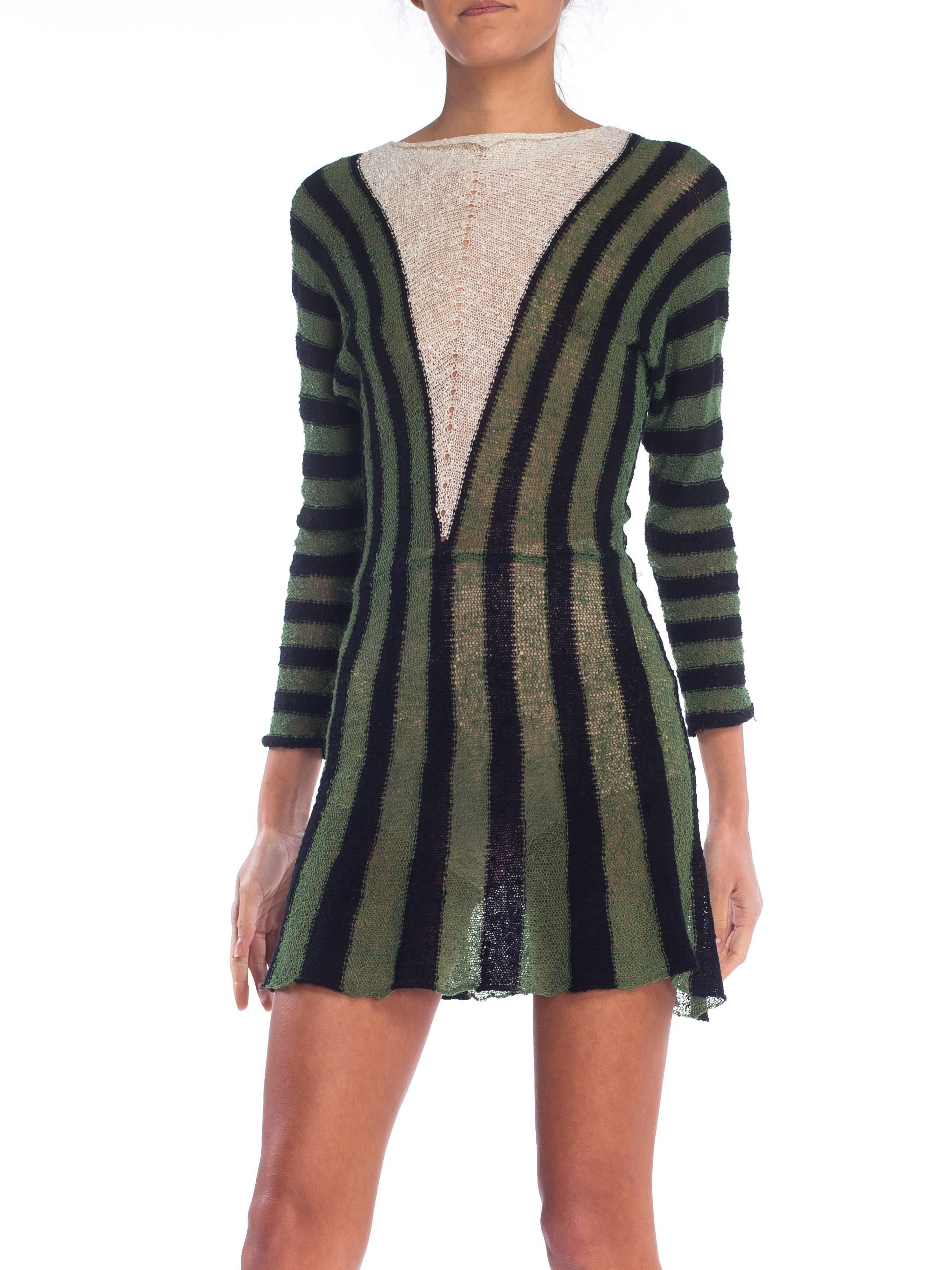 Black 1970 Knit striped dress 