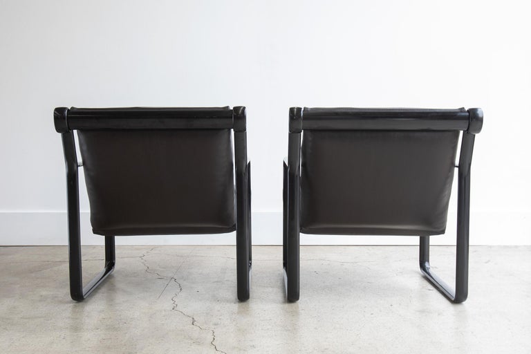 Vintage Knoll Leather Lounge Chairs by Bruce Hannah and Andrew Morrison