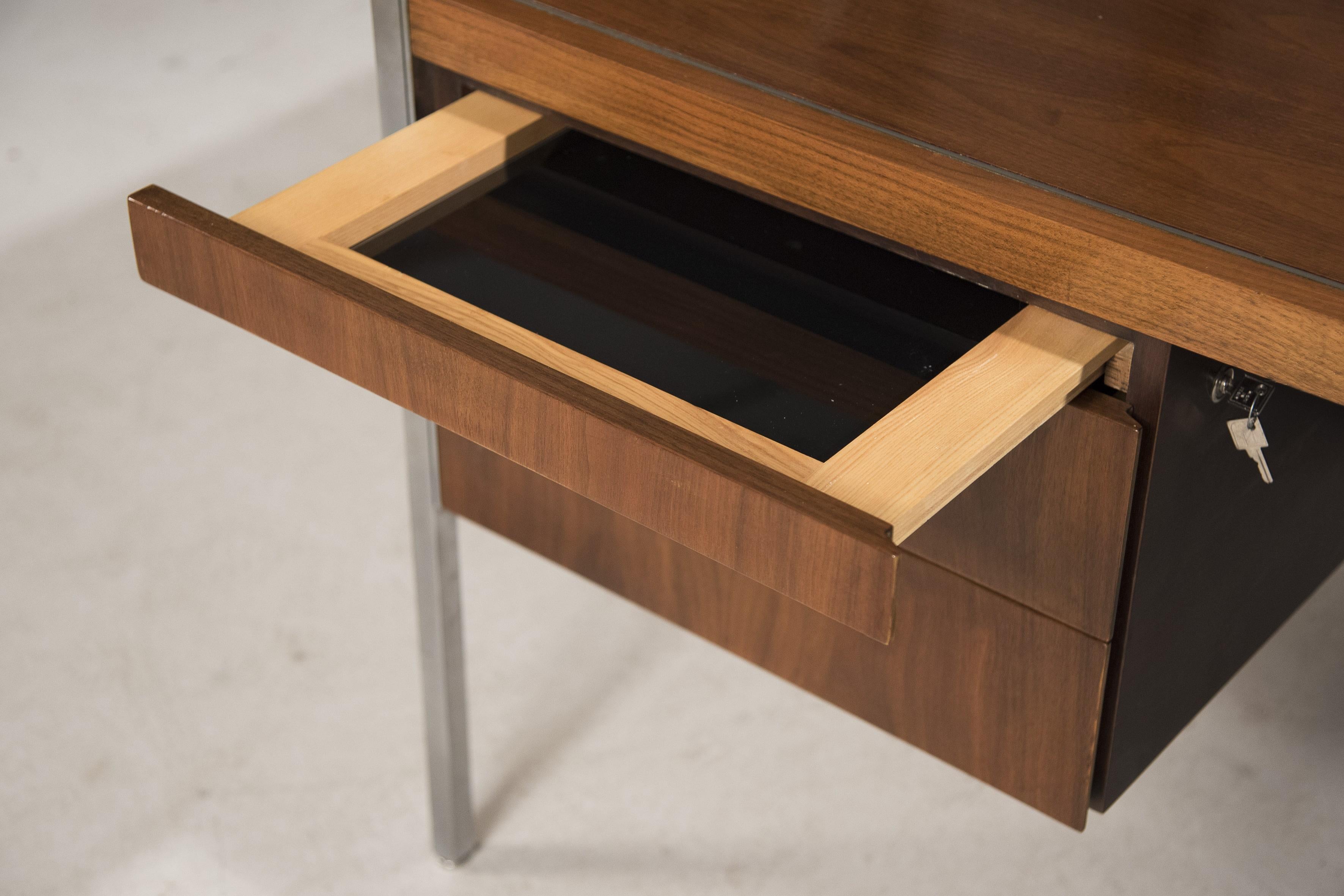 1970 Knoll Rosewood and Steel Florence Model Desk 11