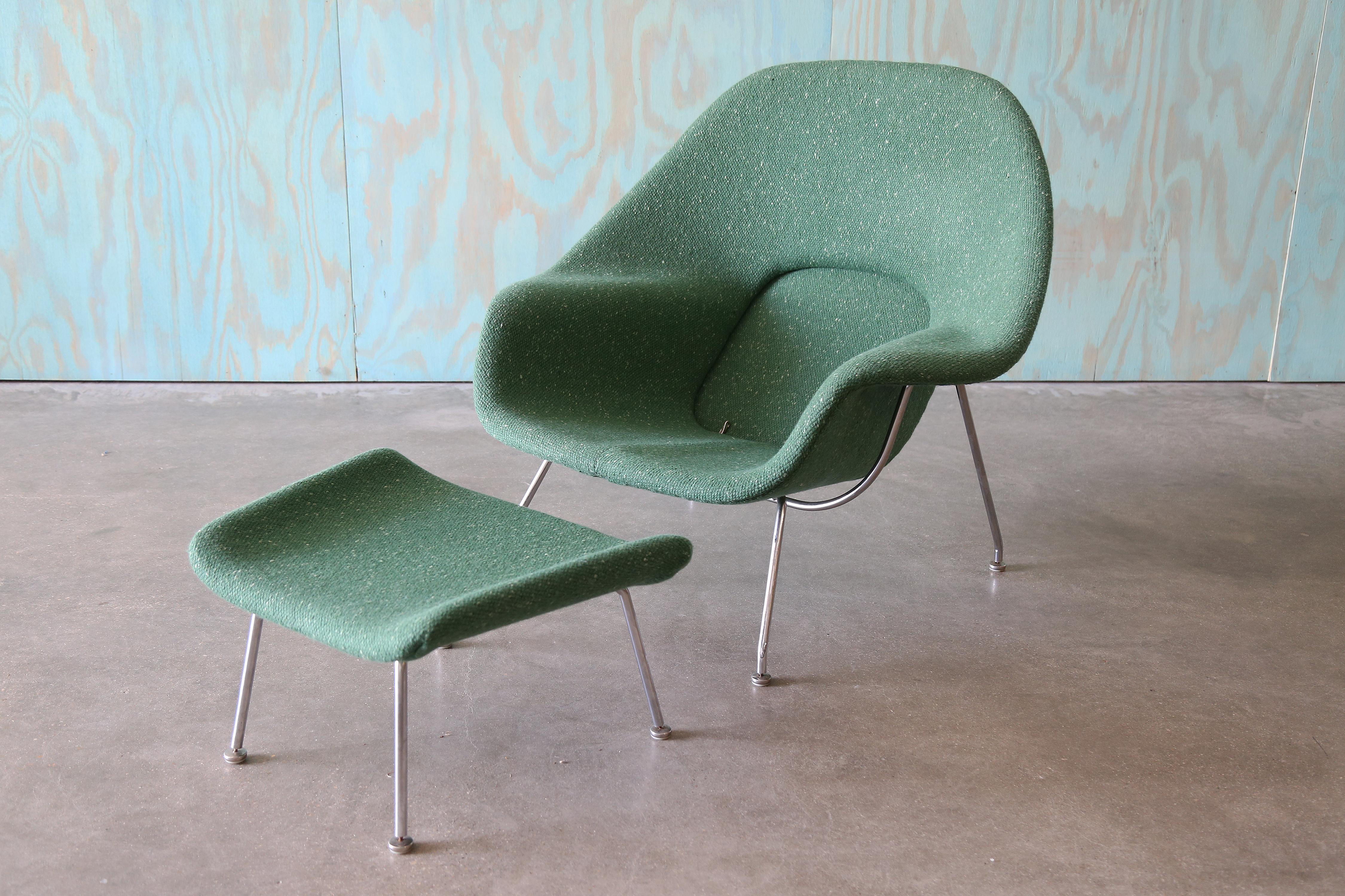 Knoll Womb Chair aus grüner Wolle, 1970 im Angebot 4