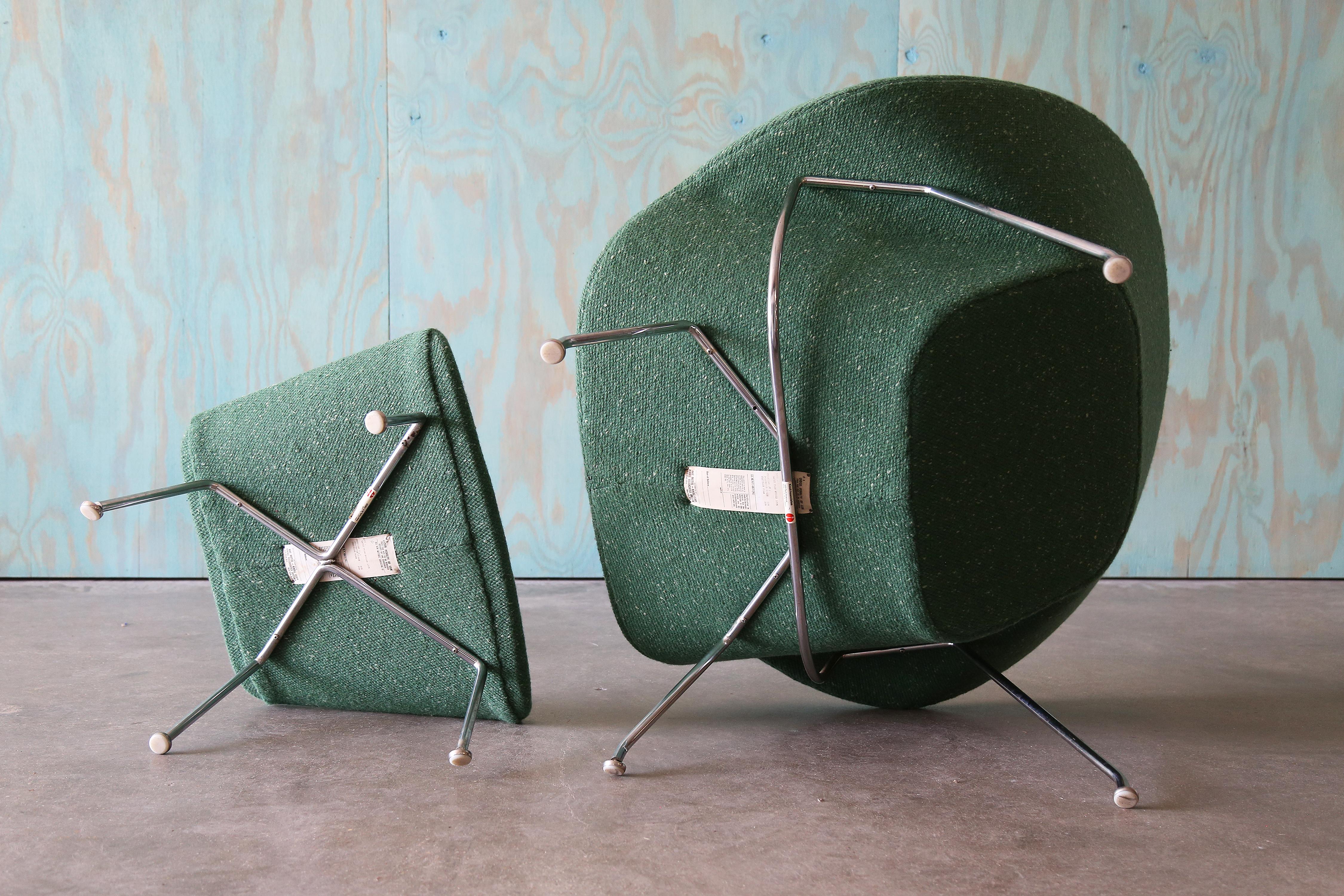 Knoll Womb Chair aus grüner Wolle, 1970 im Angebot 6