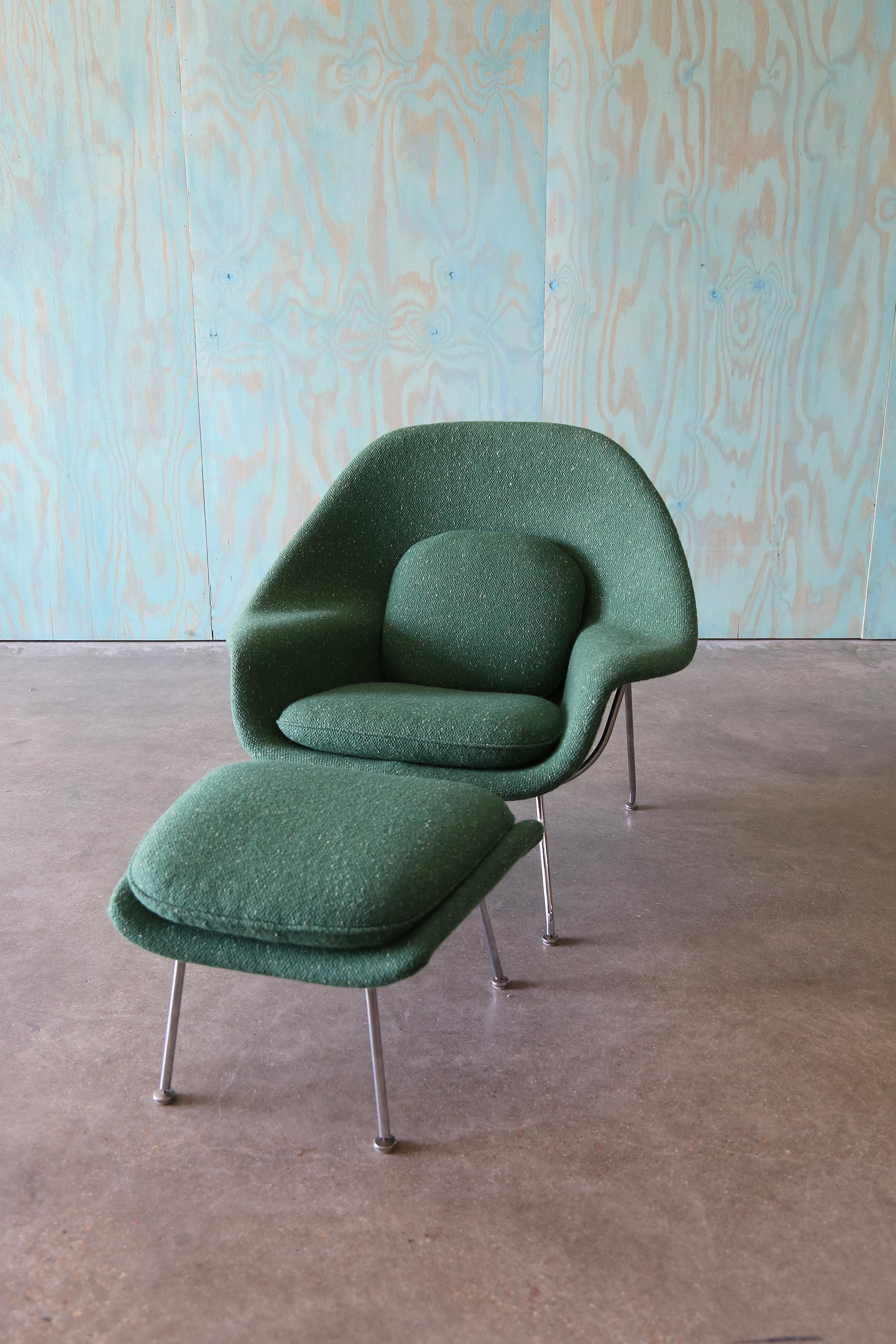 Knoll Womb Chair aus grüner Wolle, 1970 im Angebot 3