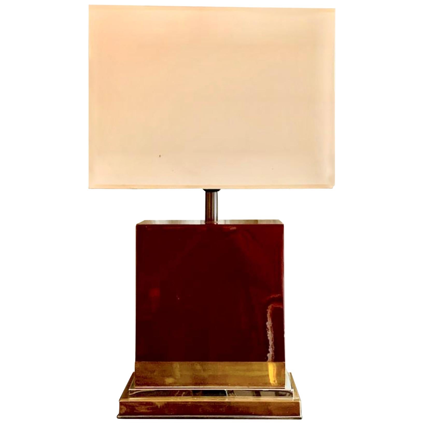 1970 Lacquered Table Lamp by J.C. Mahey For Sale