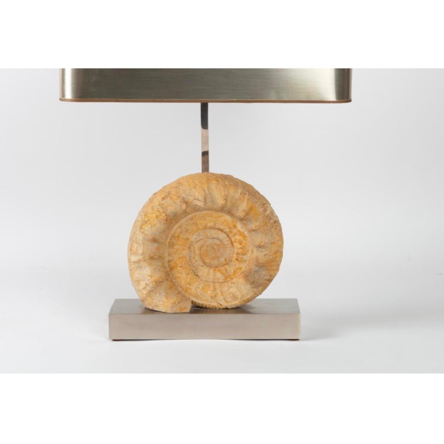Belgian 1970, Lamp by Willy Daro Brass Model Ammonite For Sale