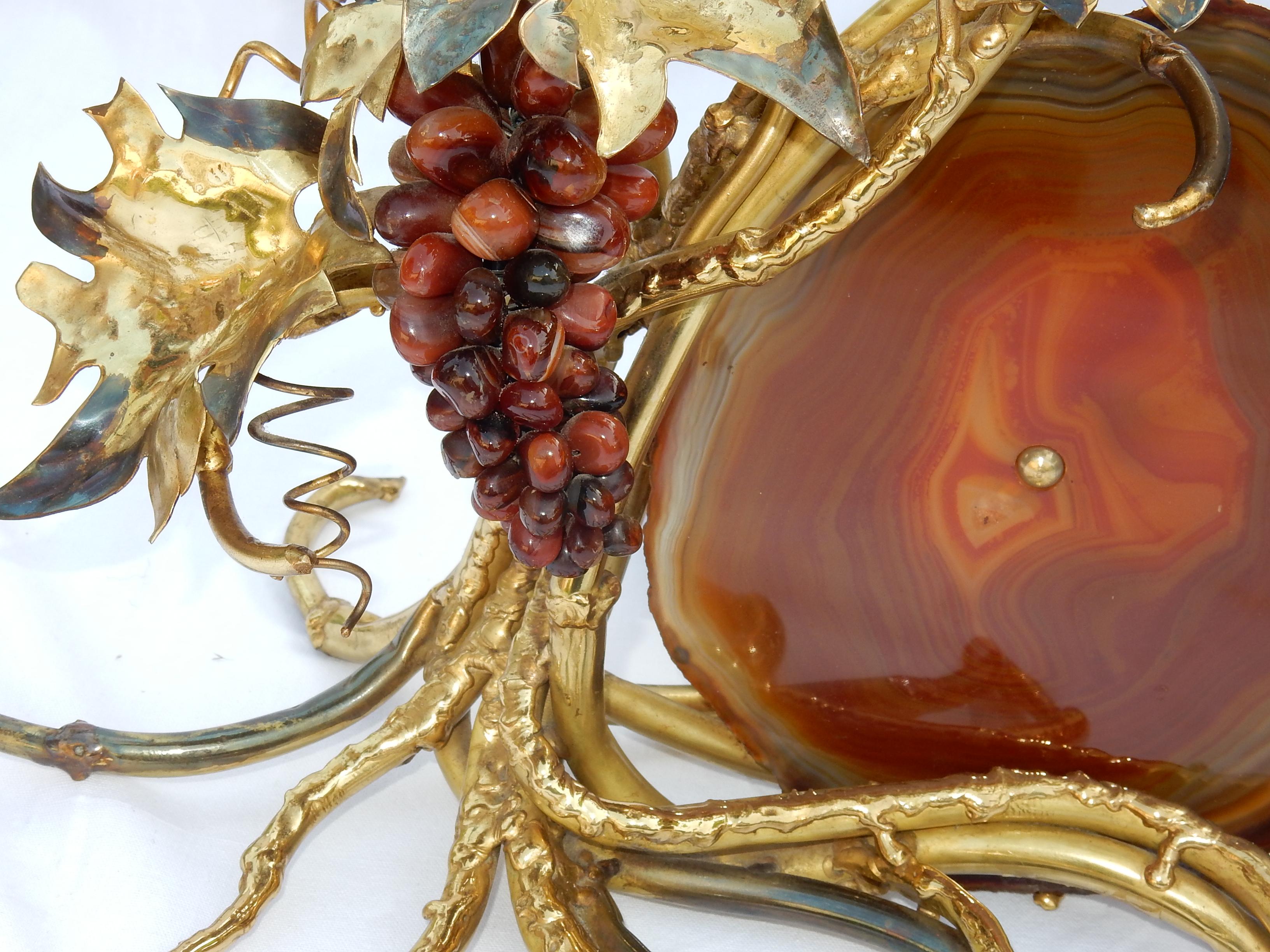 Polished 1970 Lamp with Bunch of Grapes Fernandez or Duval Brasseur for Honore, Paris For Sale