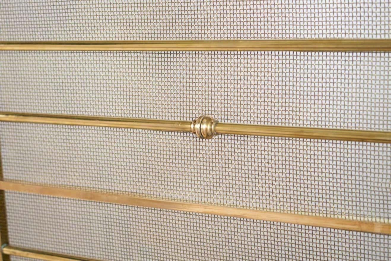 1970 Large Brass Mantel Screen from the Maison Honoré In Good Condition In Saint-Ouen, FR