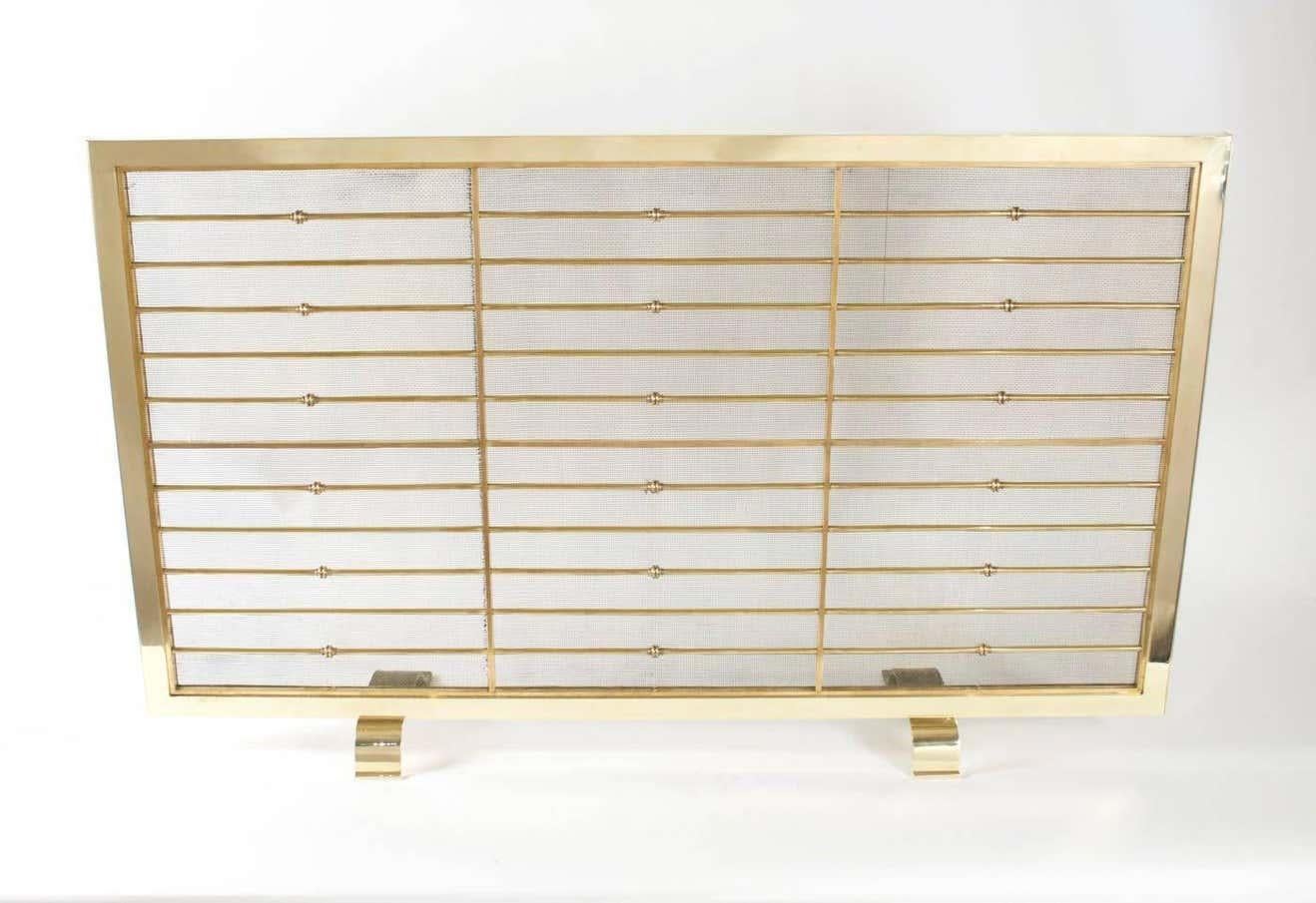 1970 Large Brass Mantel Screen from the Maison Honoré 1
