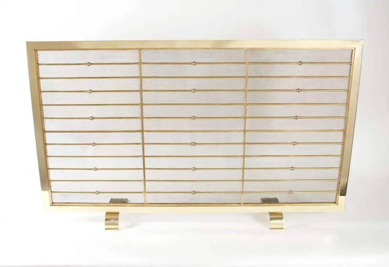 Late 20th Century 1970 Large Brass Mantel Screen from the Maison Honoré