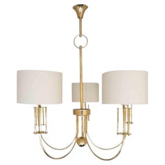 1970 Large Chandelier in Gilded Brass from the Maison Roche