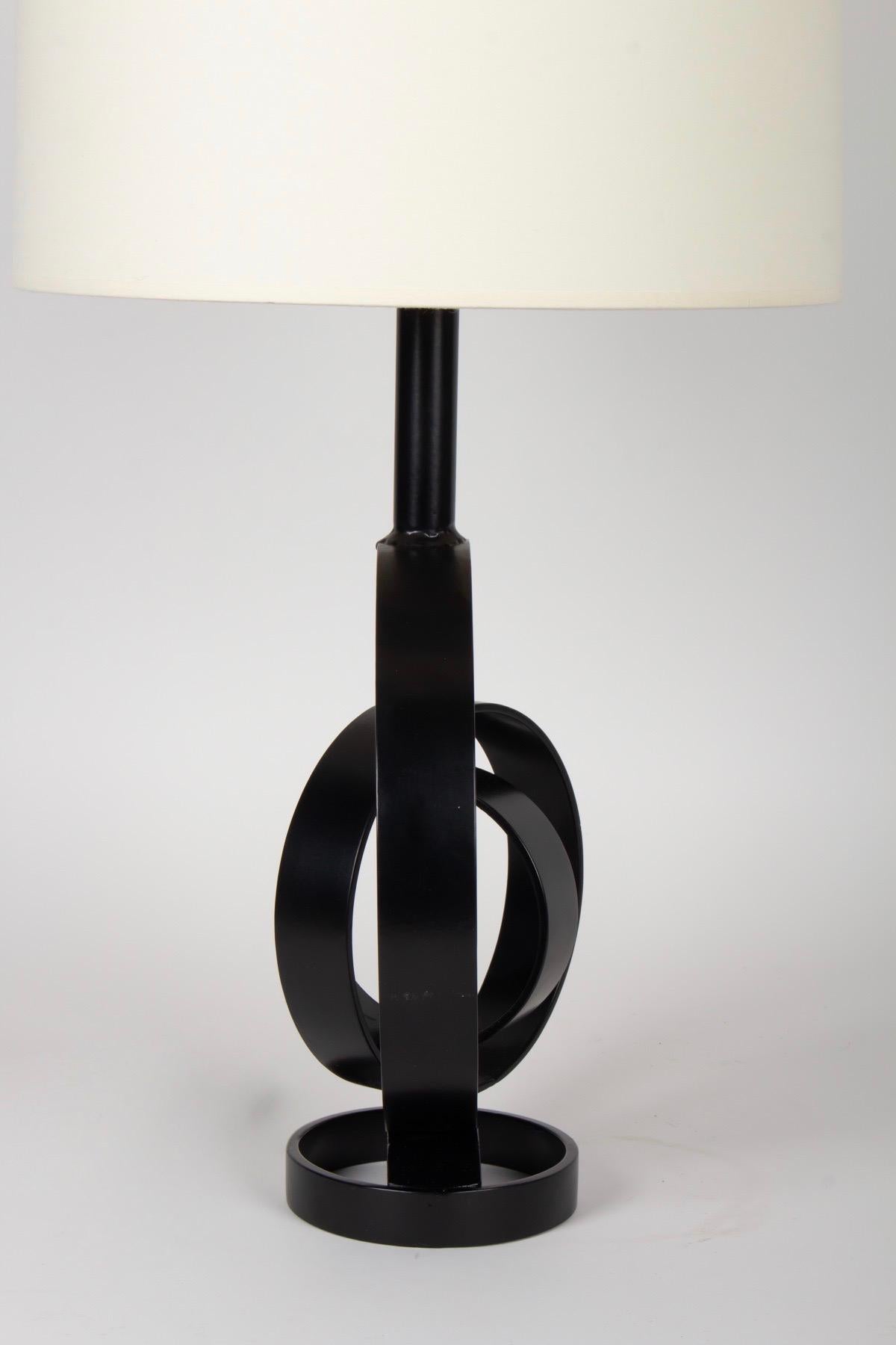Late 20th Century 1970 Large Wrought Iron Lamp Inspired by the Globe Ateliers Vallauris For Sale
