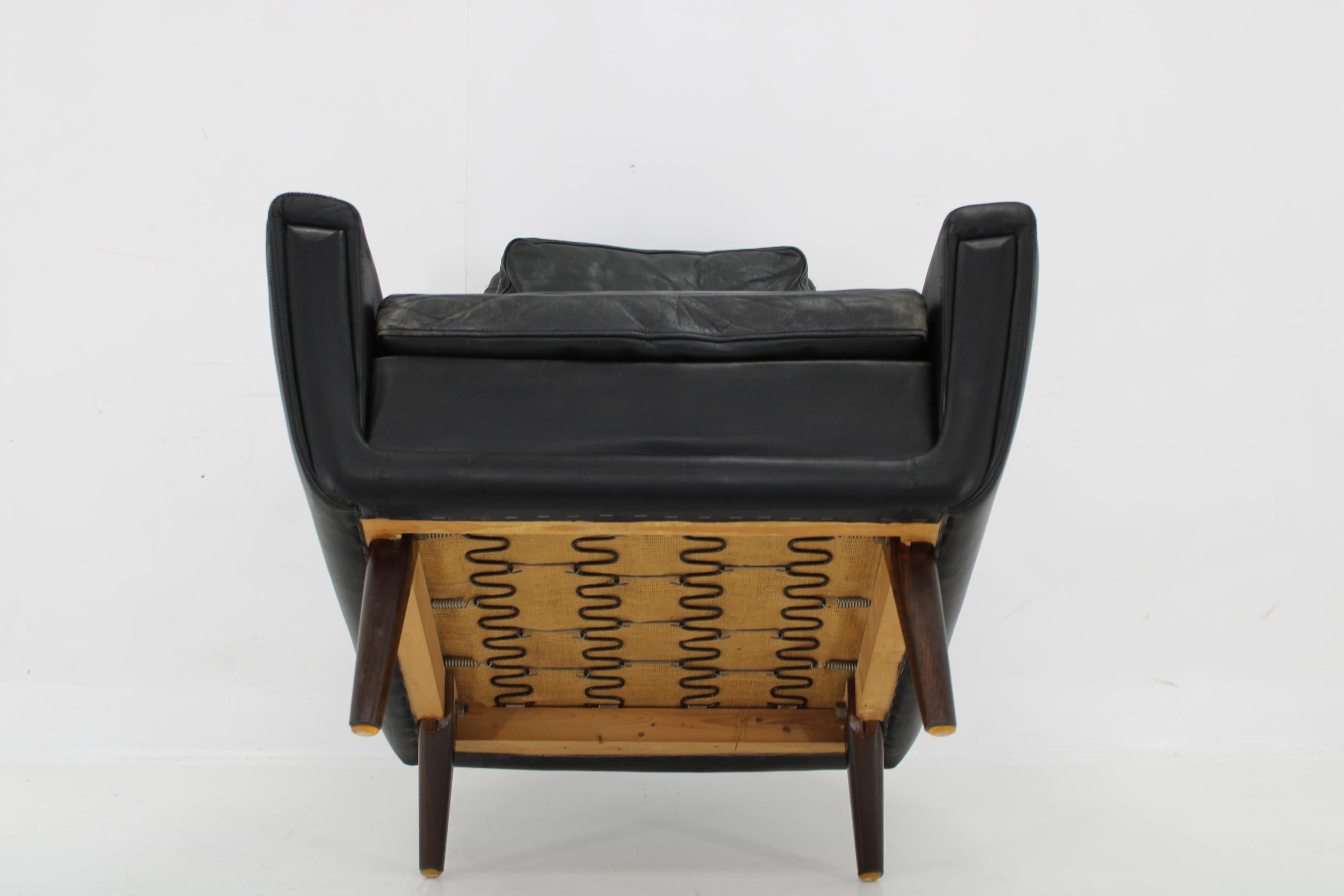1970 Leather High Back Armchair , Denmark For Sale 5