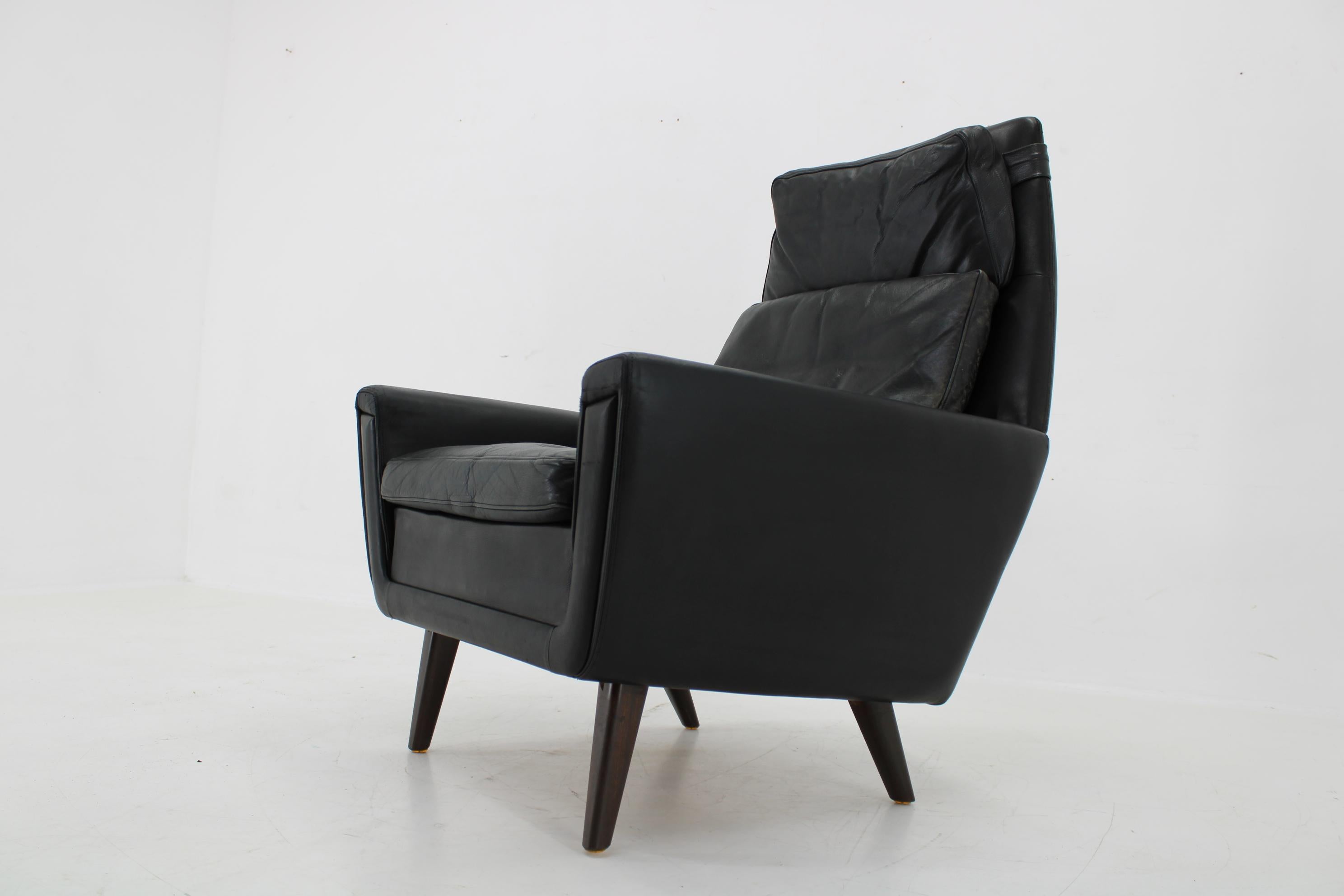 1970 Leather High Back Armchair , Denmark For Sale 6