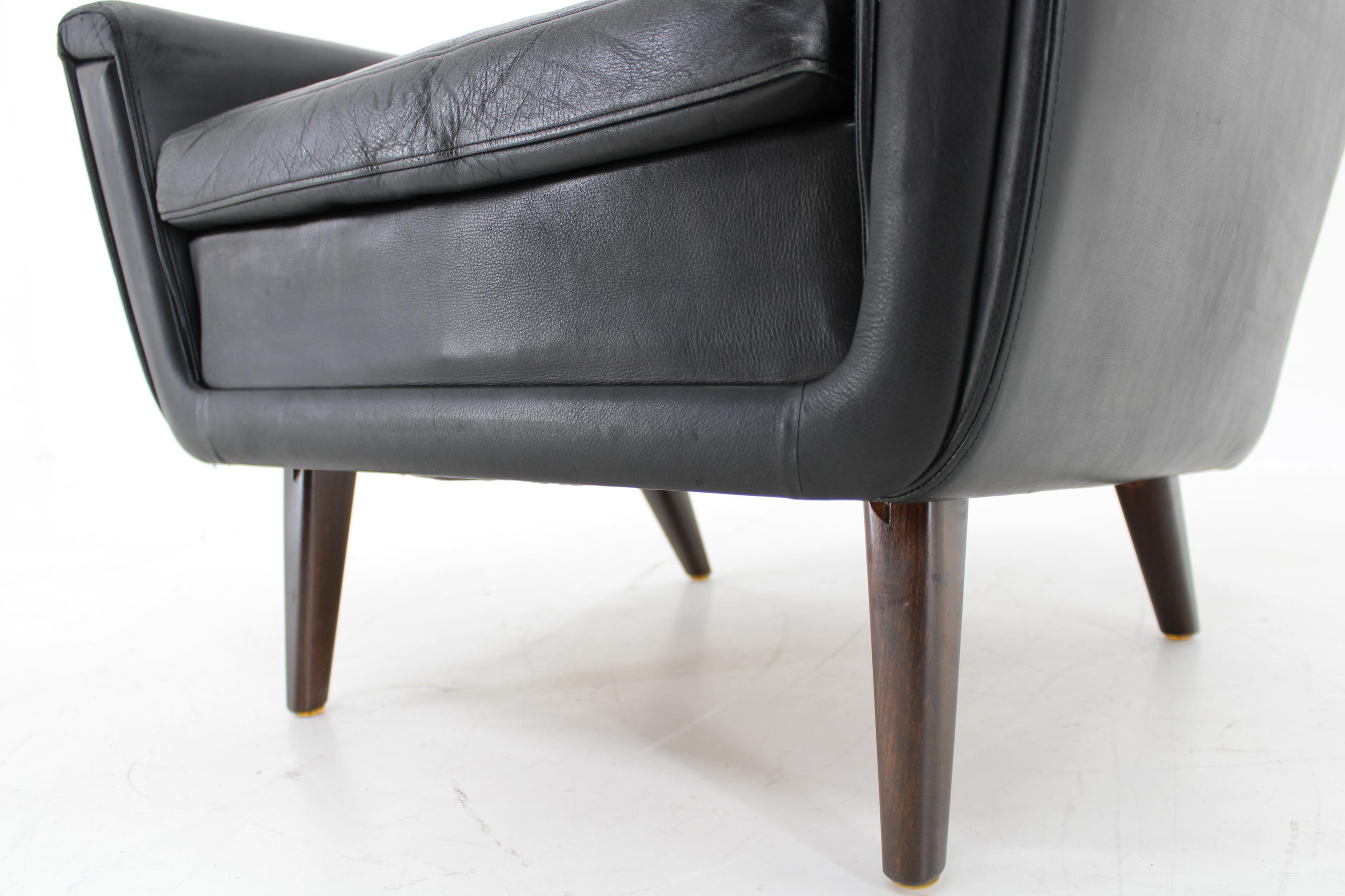 1970 Leather High Back Armchair , Denmark In Good Condition For Sale In Praha, CZ