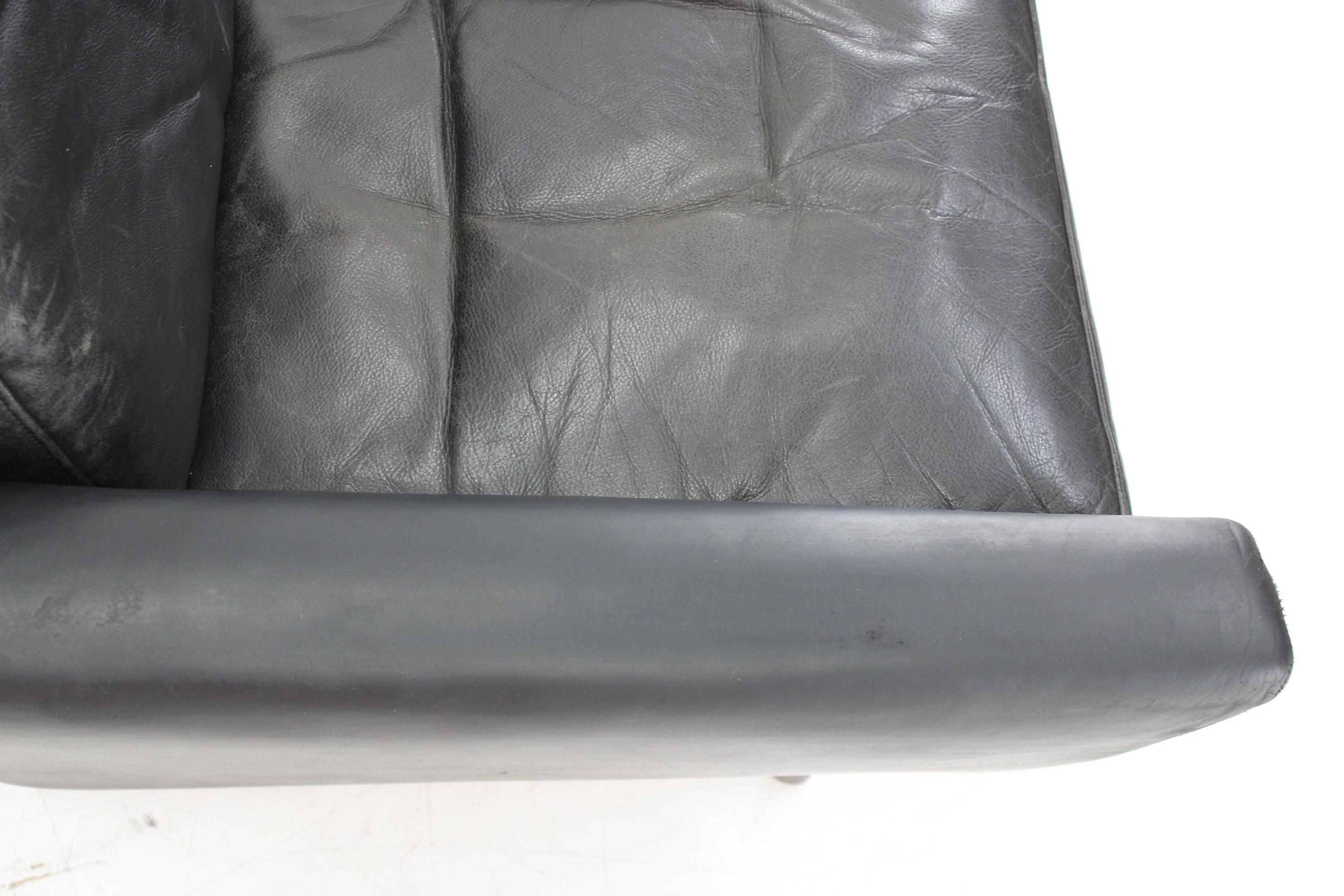 1970 Leather High Back Armchair , Denmark For Sale 1