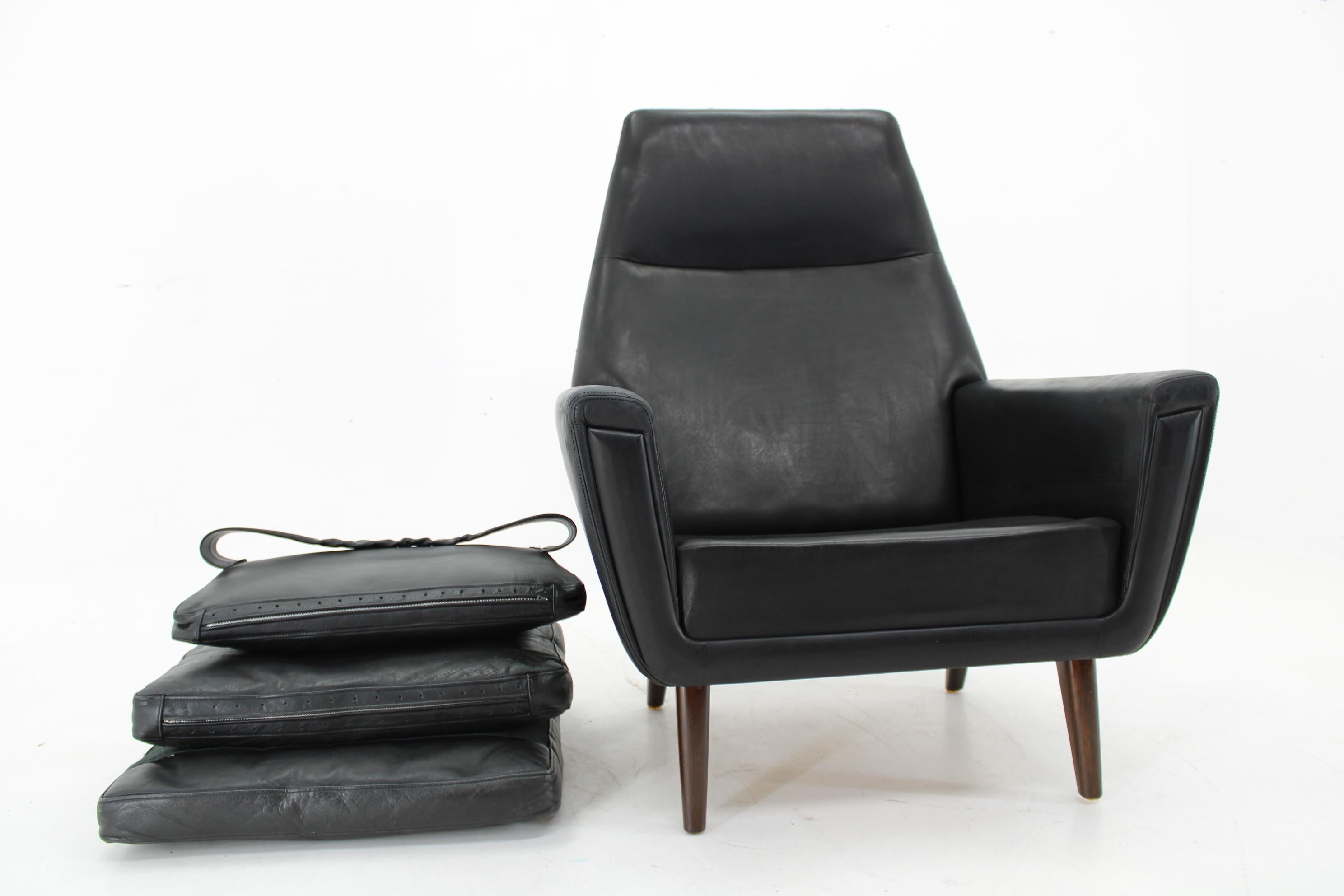 1970 Leather High Back Armchair , Denmark For Sale 3