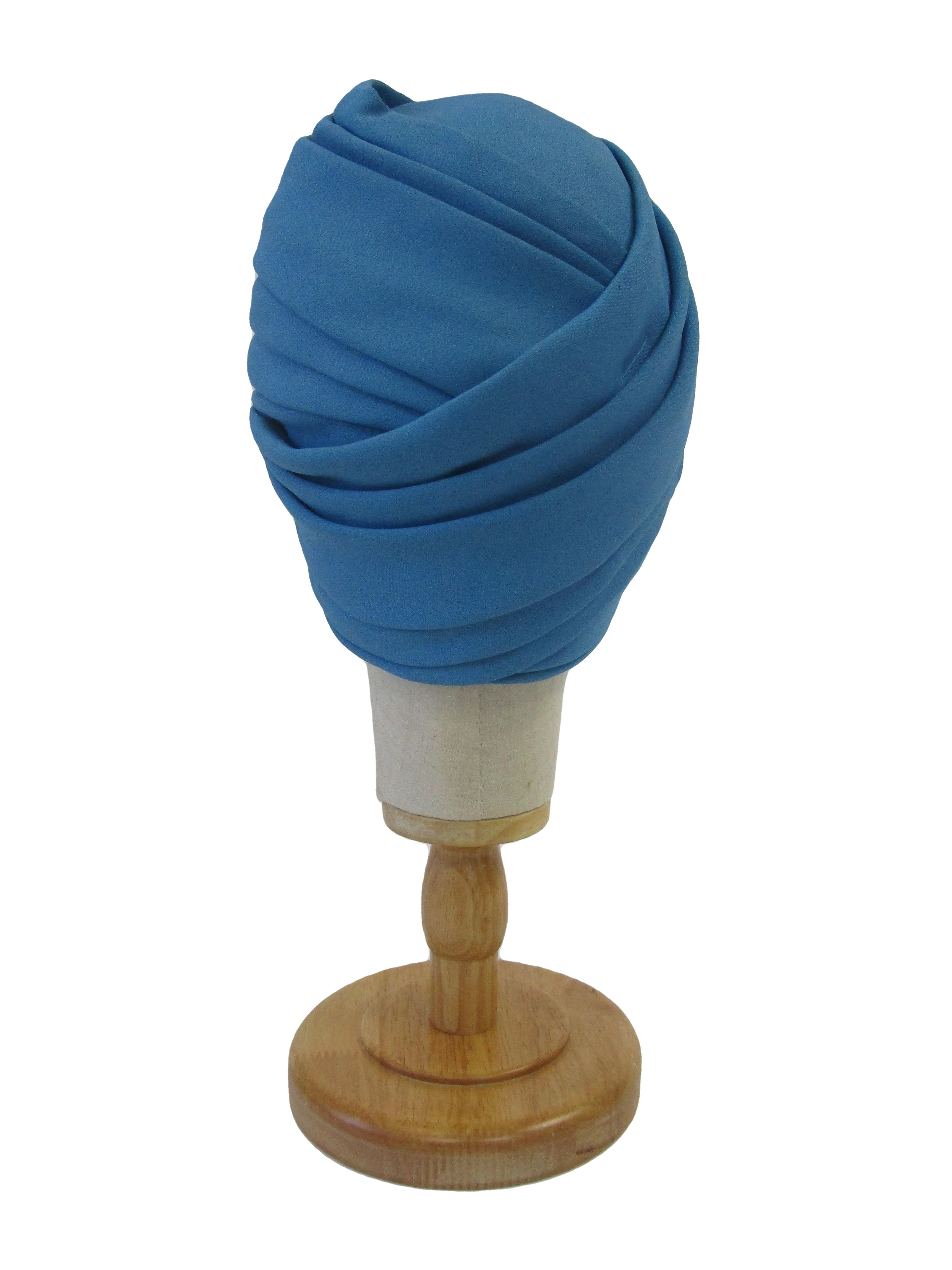 1970 Leslie James Cobalt Blue Turban  For Sale 1