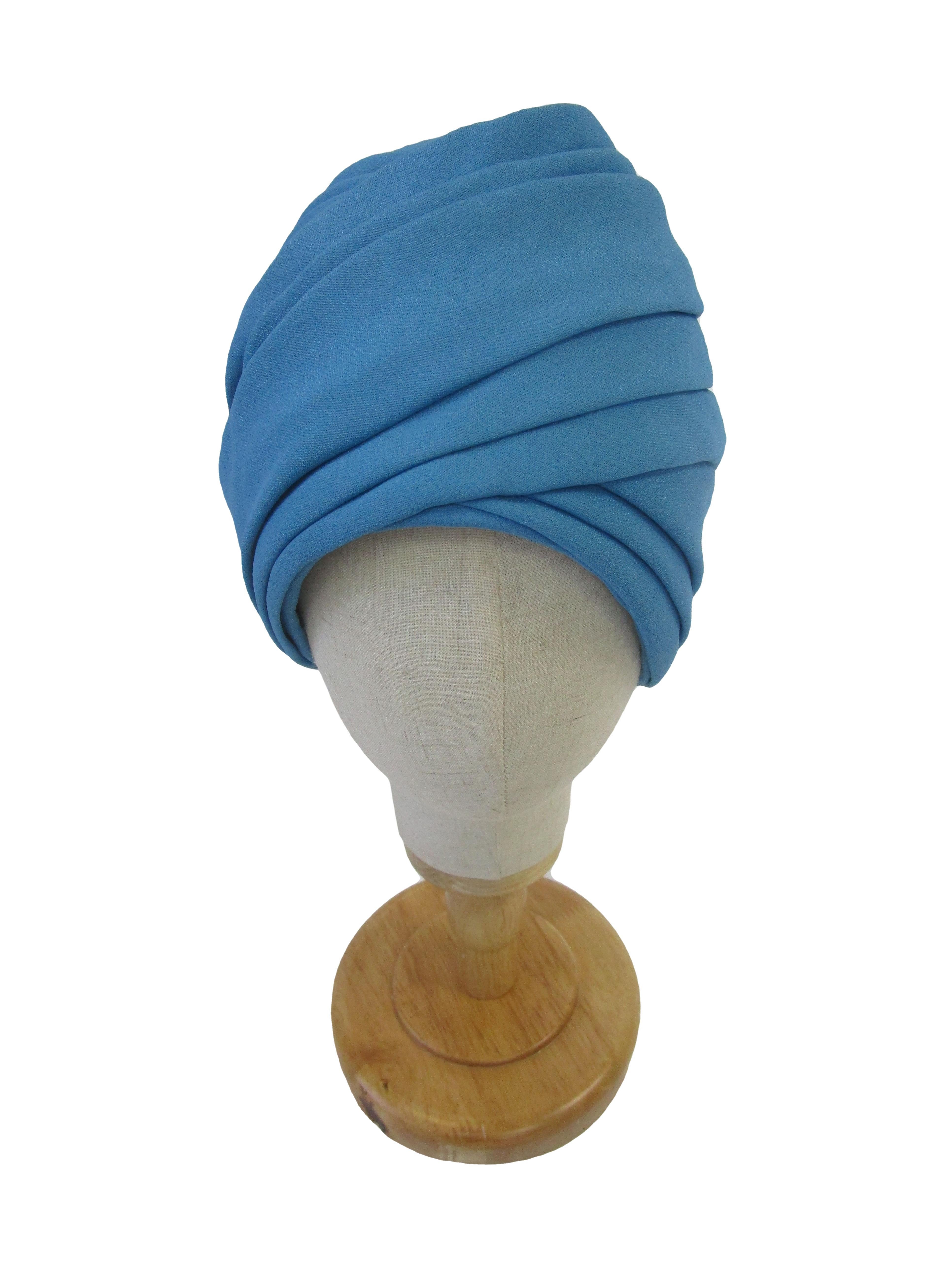 1970 Leslie James Cobalt Blue Turban  For Sale 2