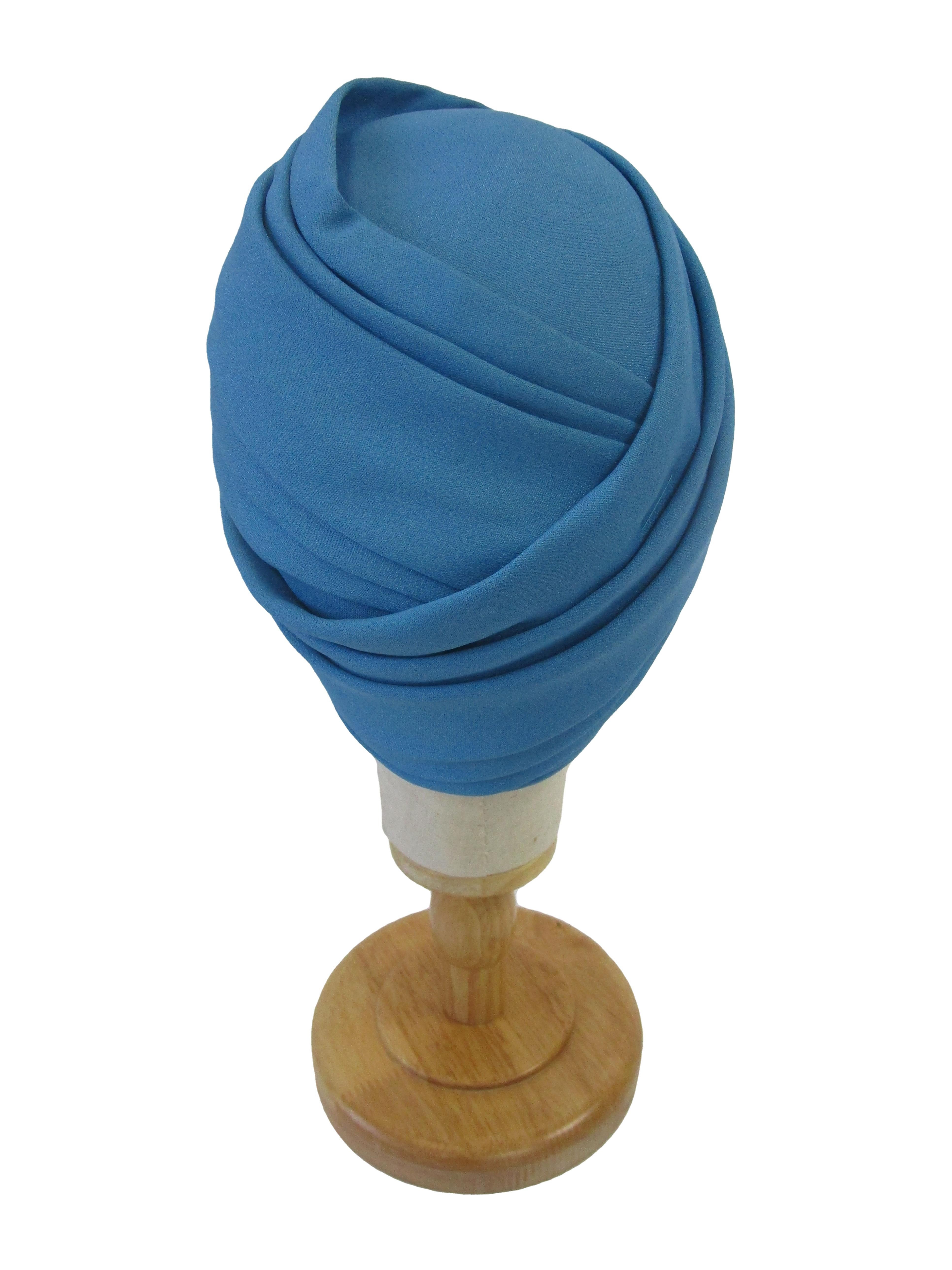 1970 Leslie James Cobalt Blue Turban  For Sale 3