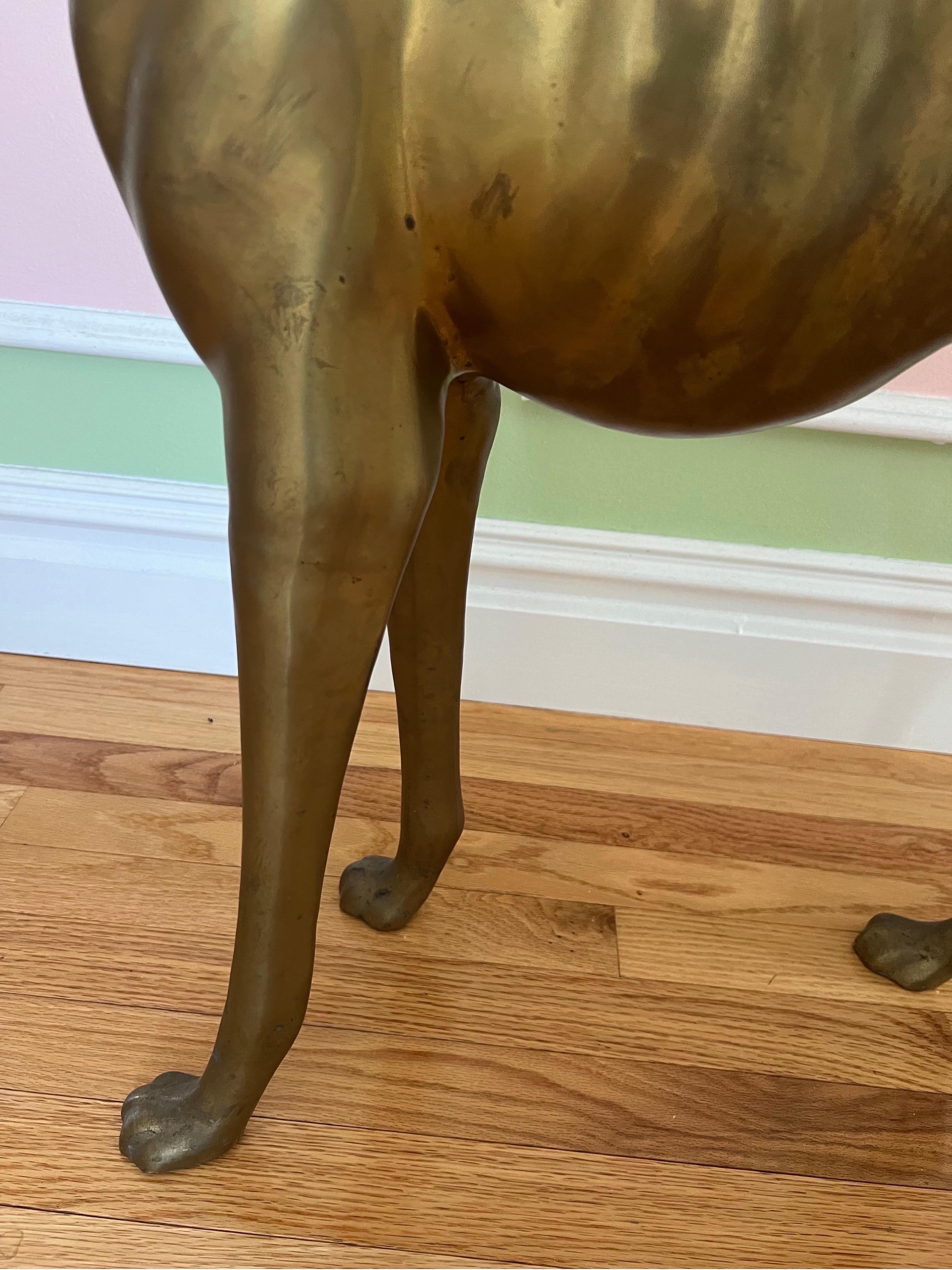 Late 20th Century 1970 Life Size Brass Greyhound Dog For Sale