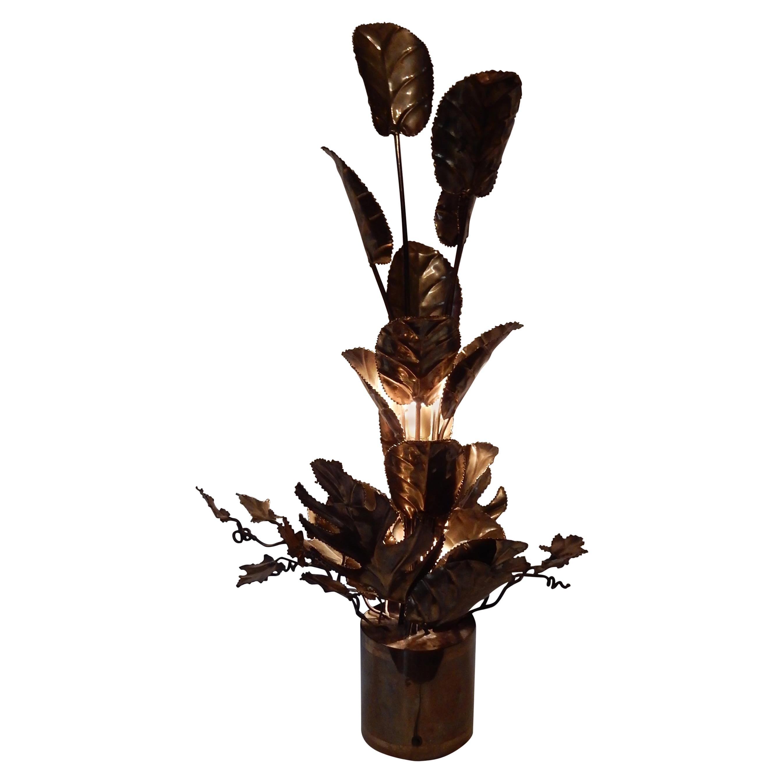 1970 Lighting Plant in Brass Maison Jansen 2 Bulbs