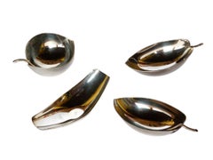 1970 Lino Sabattini Christofle Gallia Silver Metal Leaves Set