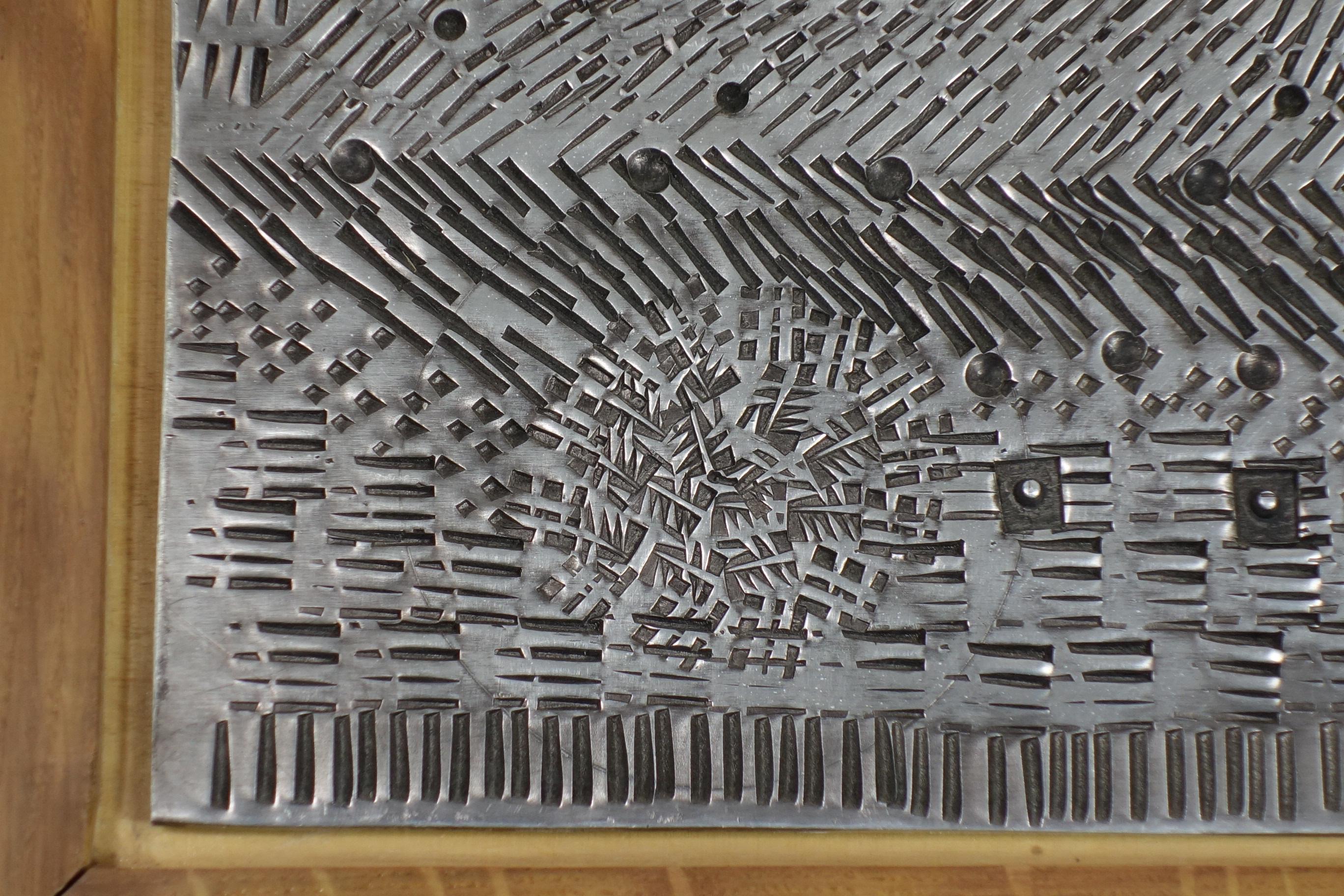 italien 1970 Lino Tinè Italian Modernist Metal Sculpture Panel en vente