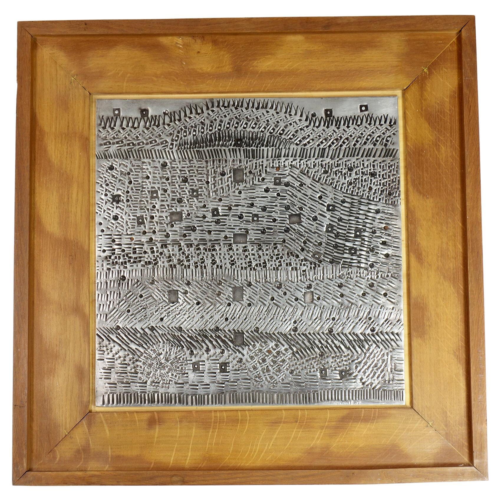 1970 Lino Tinè Pannello scultura in metallo modernista italiano