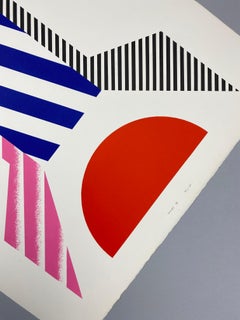Lithographie von 1970 mit dem Titel "Fête" von Kumi Sugaï 92/100