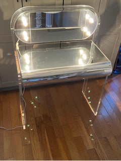 1970 Lucite Chrome Vanity Desk