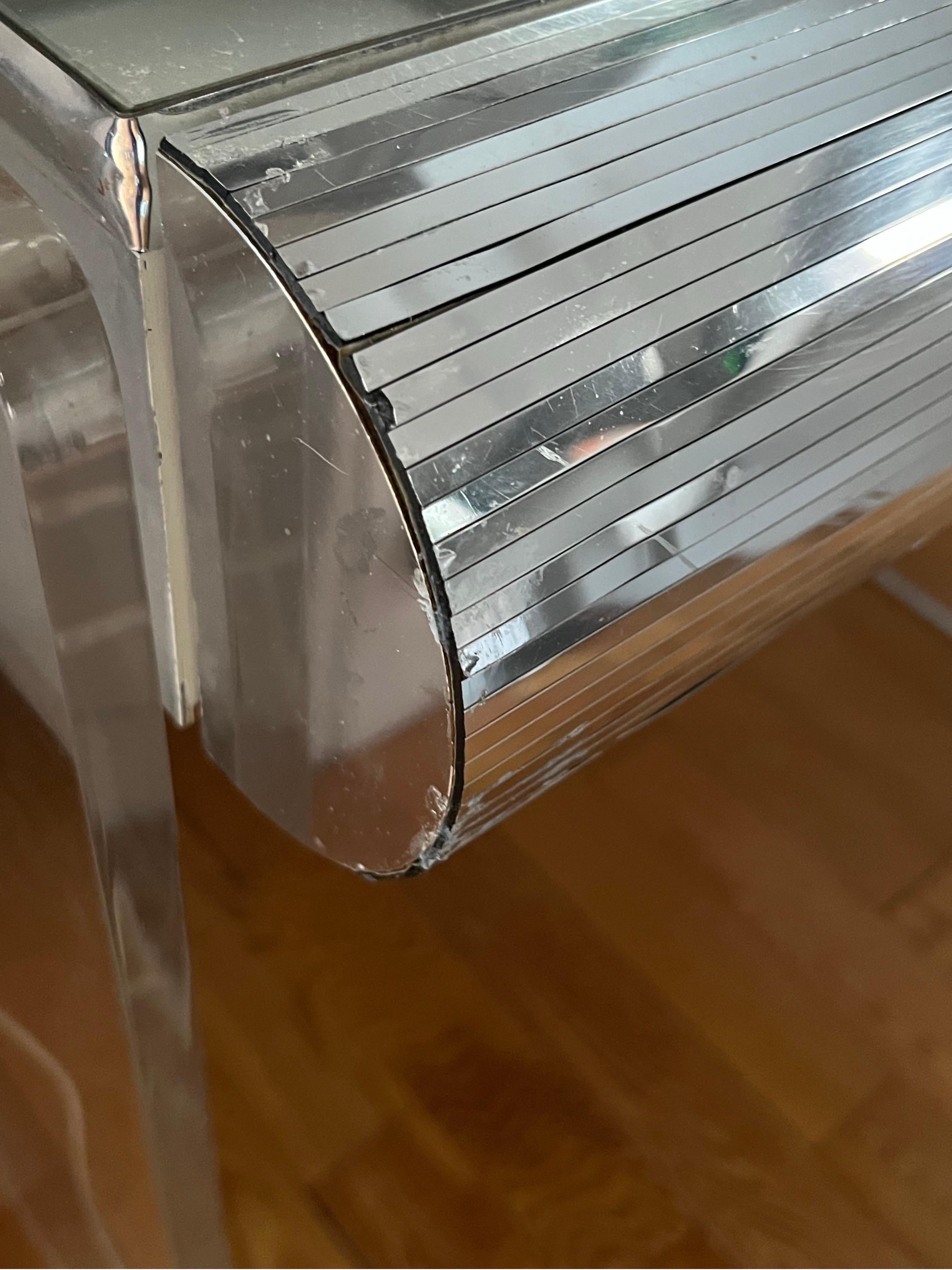 Escritorio Lucite Cromado 1970 Posmoderno en venta
