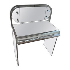 1970 Lucite Chrome Vanity Desk