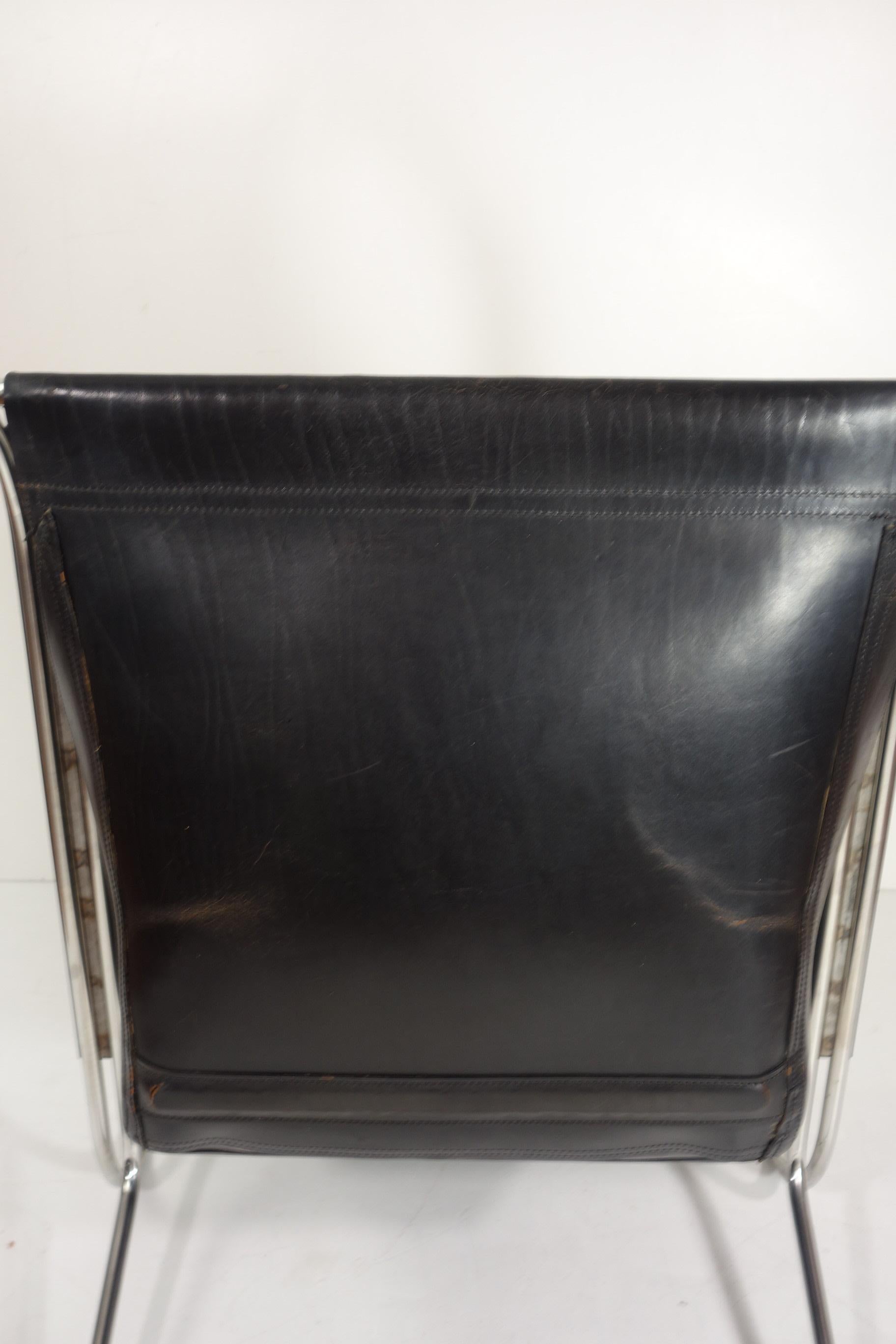 1970 Maggiolina Marco Zanuso Zanotta Design Sillón de cuero negro primera edición en venta 11